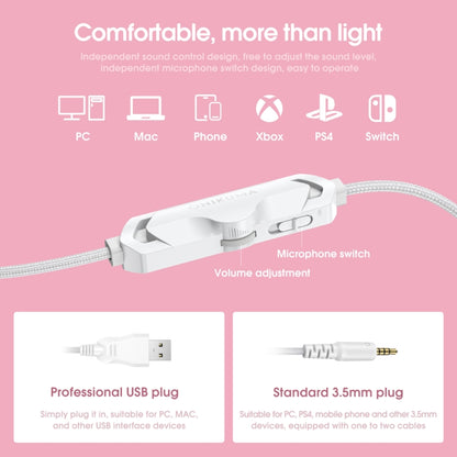 ONIKUMA X10 Car Ear LED Light Adjustable Gaming Headset with Microphone