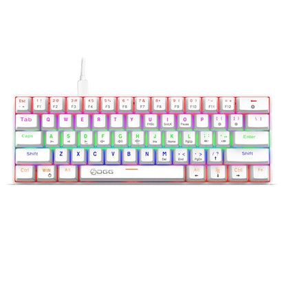 HXSJ V900 61 Keys Cool Lighting Effect Mechanical Wired Keyboard, Black Red, Black White, Black, White