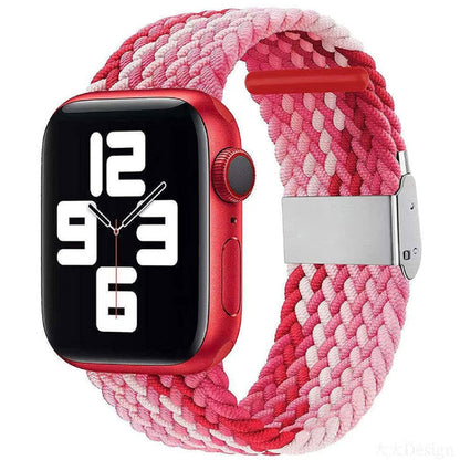 Nylon Braid One Buckle Replacement Watchband For Apple Watch Series, 7 45mm / 6&SE&5&4 44mm / 3&2&1 42mm