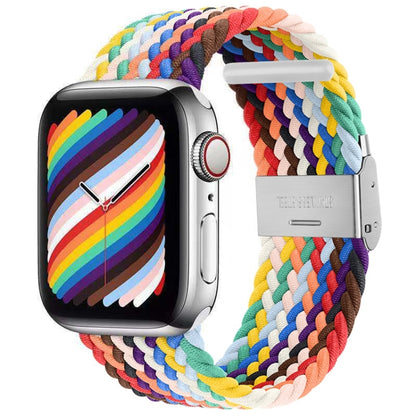 Nylon Braid One Buckle Replacement Watchband For Apple Watch Series, 7 45mm / 6&SE&5&4 44mm / 3&2&1 42mm