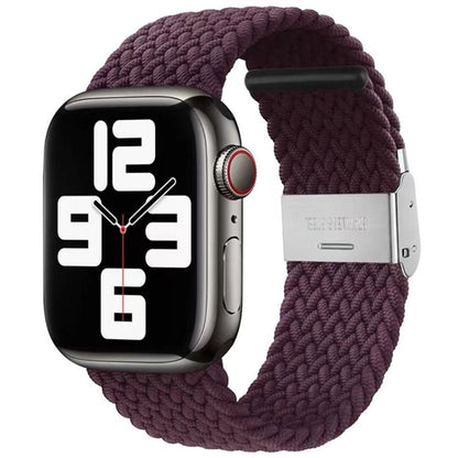 Nylon Braid One Buckle Replacement Watchband For Apple Watch Series, 7 45mm / 6&SE&5&4 44mm / 3&2&1 42mm