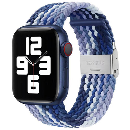 Nylon Braid One Buckle Replacement Watchband For Apple Watch Series, 7 45mm / 6&SE&5&4 44mm / 3&2&1 42mm