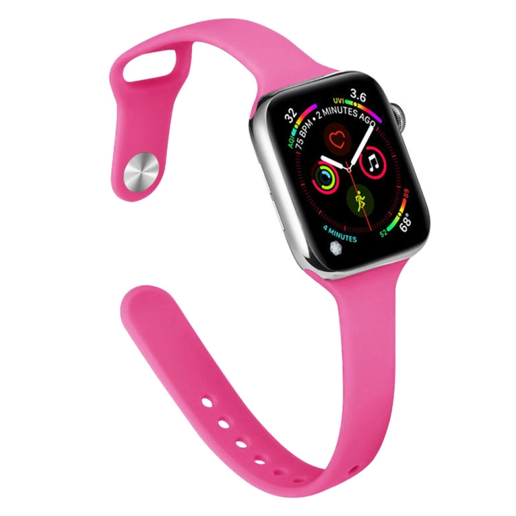 Slimming Silicone Replacement Watchband For Apple Watch Series, 7 45mm / 6&SE&5&4 44mm / 3&2&1 42mm, 7 41mm / 6&SE&5&4 40mm / 3&2&1 38mm