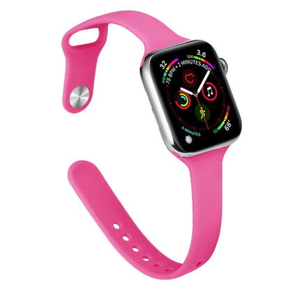 Slimming Silicone Replacement Watchband For Apple Watch Series, 7 45mm / 6&SE&5&4 44mm / 3&2&1 42mm, 7 41mm / 6&SE&5&4 40mm / 3&2&1 38mm