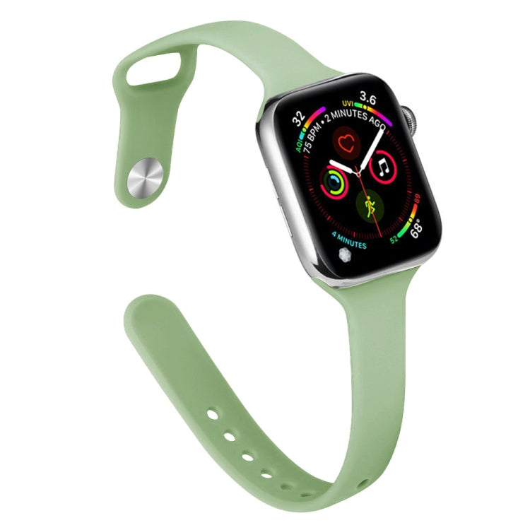 Slimming Silicone Replacement Watchband For Apple Watch Series, 7 45mm / 6&SE&5&4 44mm / 3&2&1 42mm, 7 41mm / 6&SE&5&4 40mm / 3&2&1 38mm