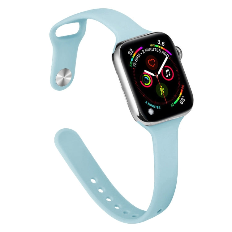Slimming Silicone Replacement Watchband For Apple Watch Series, 7 45mm / 6&SE&5&4 44mm / 3&2&1 42mm, 7 41mm / 6&SE&5&4 40mm / 3&2&1 38mm