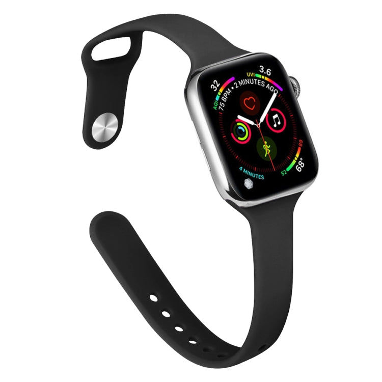 Slimming Silicone Replacement Watchband For Apple Watch Series, 7 41mm / 6&SE&5&4 40mm / 3&2&1 38mm, 7 45mm / 6&SE&5&4 44mm / 3&2&1 42mm