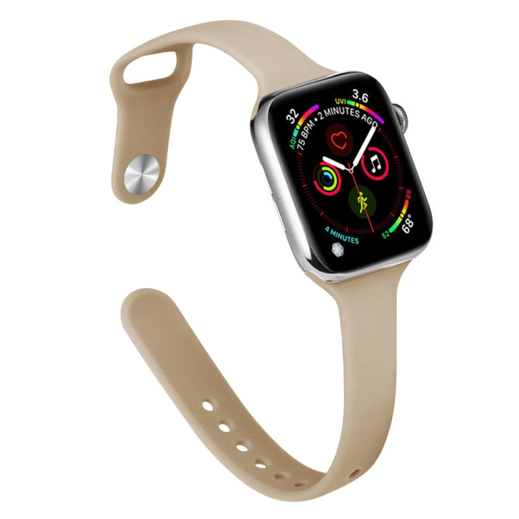 Slimming Silicone Replacement Watchband For Apple Watch Series, 7 45mm / 6&SE&5&4 44mm / 3&2&1 42mm, 7 41mm / 6&SE&5&4 40mm / 3&2&1 38mm