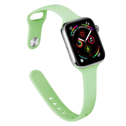 Slimming Silicone Replacement Watchband For Apple Watch Series, 7 45mm / 6&SE&5&4 44mm / 3&2&1 42mm, 7 41mm / 6&SE&5&4 40mm / 3&2&1 38mm