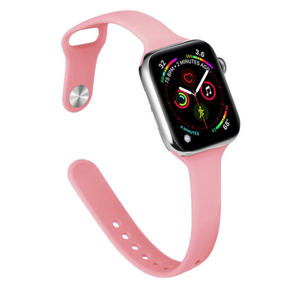 Slimming Silicone Replacement Watchband For Apple Watch Series, 7 45mm / 6&SE&5&4 44mm / 3&2&1 42mm, 7 41mm / 6&SE&5&4 40mm / 3&2&1 38mm