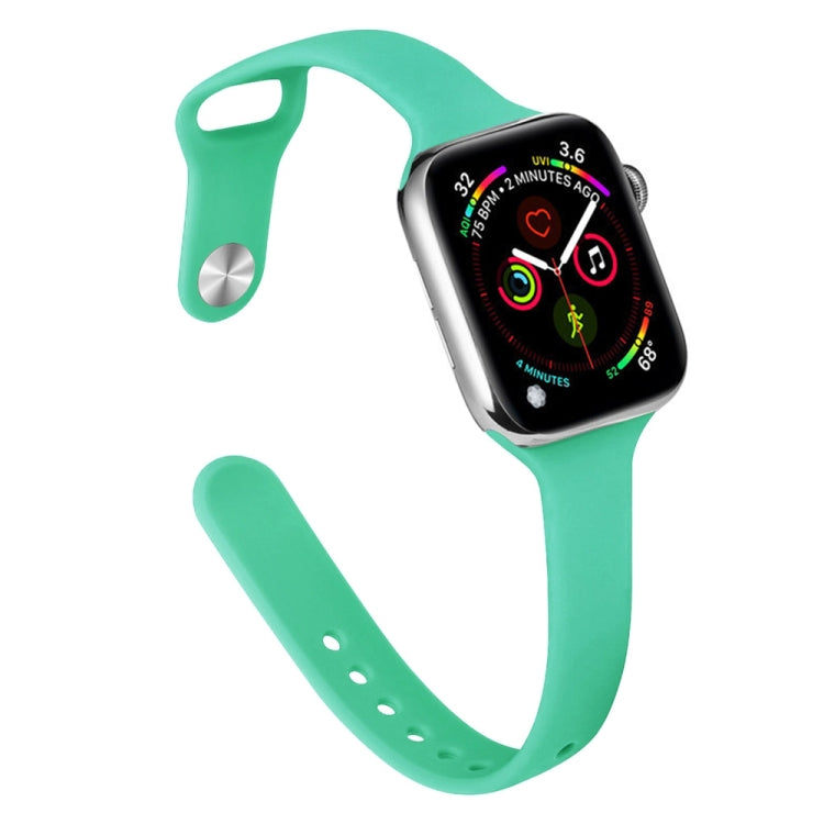 Slimming Silicone Replacement Watchband For Apple Watch Series, 7 45mm / 6&SE&5&4 44mm / 3&2&1 42mm, 7 41mm / 6&SE&5&4 40mm / 3&2&1 38mm