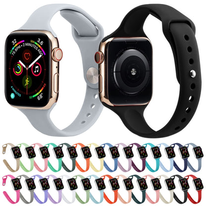 Slimming Silicone Replacement Watchband For Apple Watch Series, 7 45mm / 6&SE&5&4 44mm / 3&2&1 42mm, 7 41mm / 6&SE&5&4 40mm / 3&2&1 38mm