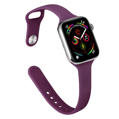 Slimming Silicone Replacement Watchband For Apple Watch Series, 7 41mm / 6&SE&5&4 40mm / 3&2&1 38mm, 7 45mm / 6&SE&5&4 44mm / 3&2&1 42mm