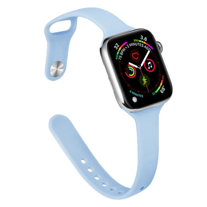 Slimming Silicone Replacement Watchband For Apple Watch Series, 7 41mm / 6&SE&5&4 40mm / 3&2&1 38mm, 7 45mm / 6&SE&5&4 44mm / 3&2&1 42mm