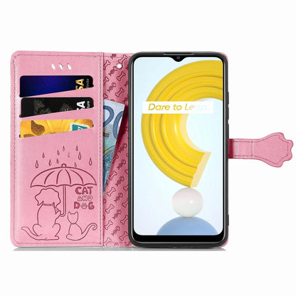 Cat and Dog Embossed Horizontal Flip Phone Leather Case with Holder & Card Slot & Wallet & Lanyard, For Doogee N40 Pro, For Infinix Zero 8, For OPPO Realme C21Y, For Vodafone Smart E11, For Wiko Power U30, For Xiaomi Mi 11T / 11T Pro                   ...