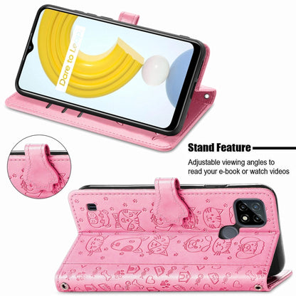 Cat and Dog Embossed Horizontal Flip Phone Leather Case with Holder & Card Slot & Wallet & Lanyard, For Doogee N40 Pro, For Infinix Zero 8, For OPPO Realme C21Y, For Vodafone Smart E11, For Wiko Power U30, For Xiaomi Mi 11T / 11T Pro                   ...