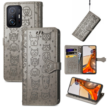Cat and Dog Embossed Horizontal Flip Phone Leather Case with Holder & Card Slot & Wallet & Lanyard, For Doogee N40 Pro, For Infinix Zero 8, For OPPO Realme C21Y, For Vodafone Smart E11, For Wiko Power U30, For Xiaomi Mi 11T / 11T Pro                   ...