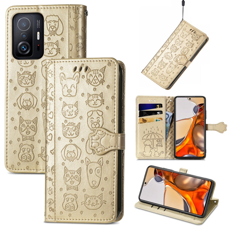 Cat and Dog Embossed Horizontal Flip Phone Leather Case with Holder & Card Slot & Wallet & Lanyard, For Doogee N40 Pro, For Infinix Zero 8, For OPPO Realme C21Y, For Vodafone Smart E11, For Wiko Power U30, For Xiaomi Mi 11T / 11T Pro                   ...