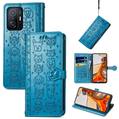 Cat and Dog Embossed Horizontal Flip Phone Leather Case with Holder & Card Slot & Wallet & Lanyard, For OPPO Realme C21Y, For Xiaomi Mi 11T / 11T Pro, For Honor Play 5T Youth, For Google Pixel 6