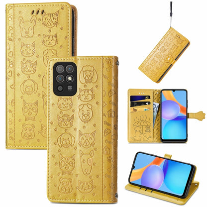Cat and Dog Embossed Horizontal Flip Phone Leather Case with Holder & Card Slot & Wallet & Lanyard, For Doogee N40 Pro, For Infinix Zero 8, For OPPO Realme C21Y, For Vodafone Smart E11, For Wiko Power U30, For Xiaomi Mi 11T / 11T Pro                   ...