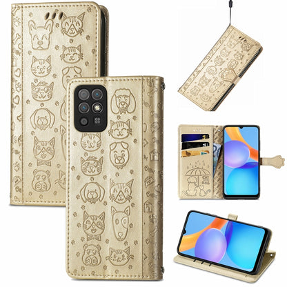 Cat and Dog Embossed Horizontal Flip Phone Leather Case with Holder & Card Slot & Wallet & Lanyard, For Doogee N40 Pro, For Infinix Zero 8, For OPPO Realme C21Y, For Vodafone Smart E11, For Wiko Power U30, For Xiaomi Mi 11T / 11T Pro                   ...