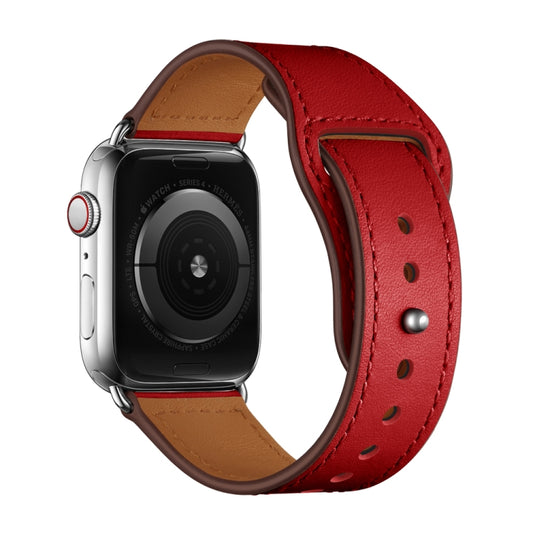 Leather Replacement Watchband For Apple Watch Series, 7 45mm / 6&SE&5&4 44mm / 3&2&1 42mm, 7 41mm / 6&SE&5&4 40mm / 3&2&1 38mm