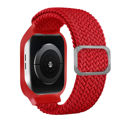 TPU Frame Buckle Braid Integrated Replacement Watchband For Apple Watch Series, 6 & SE & 5 & 4 40mm / 3 & 2 & 1 38mm, 6 & SE & 5 & 4 44mm / 3 & 2 & 1 42mm