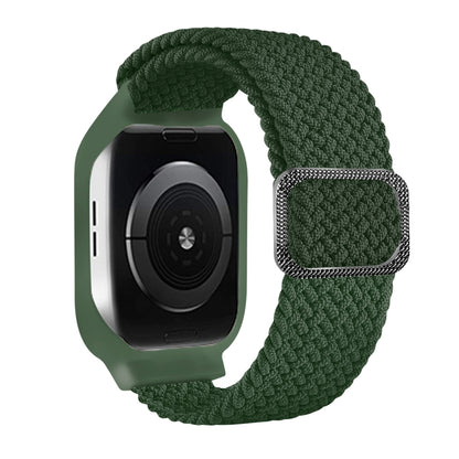 TPU-Rahmen-Schnallen-Geflecht integriertes Ersatz-Armband für Apple Watch Series, 6 & SE & 5 & 4 40mm / 3 & 2 & 1 38mm, 6 & SE & 5 & 4 44mm / 3 & 2 & 1 42mm