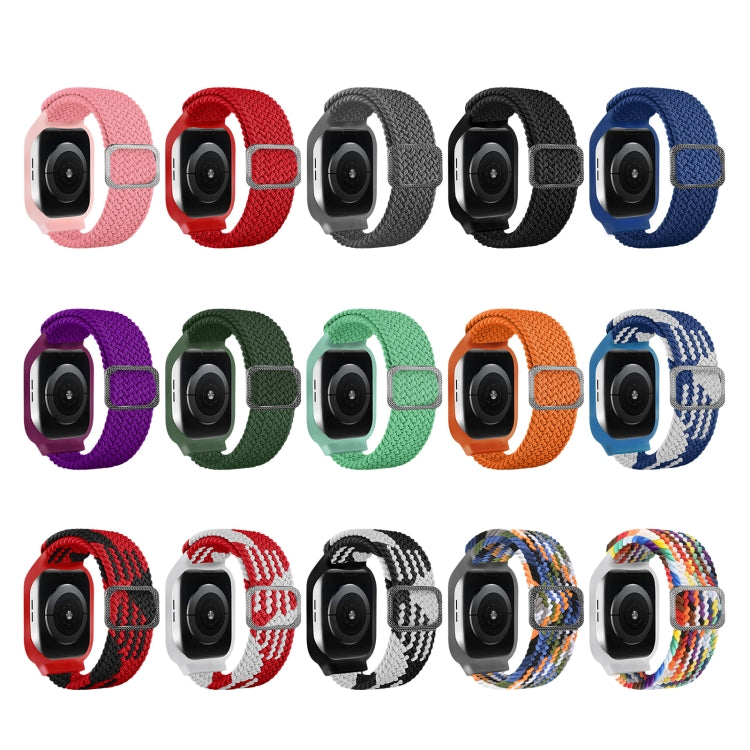 TPU Frame Buckle Braid Integrated Replacement Watchband For Apple Watch Series, 6 & SE & 5 & 4 40mm / 3 & 2 & 1 38mm, 6 & SE & 5 & 4 44mm / 3 & 2 & 1 42mm