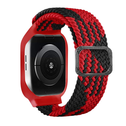 TPU-Rahmen-Schnallen-Geflecht integriertes Ersatz-Armband für Apple Watch Series, 6 & SE & 5 & 4 40mm / 3 & 2 & 1 38mm, 6 & SE & 5 & 4 44mm / 3 & 2 & 1 42mm