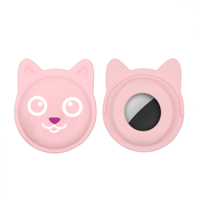 Cute Cartoon Pet Collar Anti-lost Tracker Silicone Case For AirTag, Serious Face, Naughty Smiley, Hanhan Smile, Naughty Smile