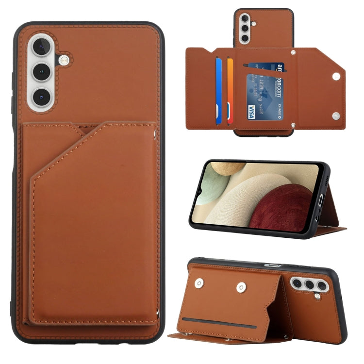 Skin Feel PU + TPU + PC Back Cover Shockproof Phone Case with Card Slots & Holder & Photo Frame, For OPPO Realme 8i, For Samsung Galaxy A13 5G, For Samsung Galaxy M52 5G, For Xiaomi Mi 11T / Mi 11 Pro