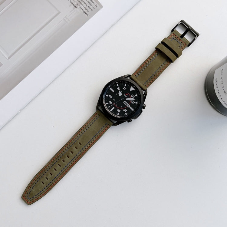 Universal Tricolor Sewing Leather Strap Watchband, 20mm, 22mm