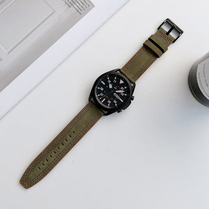 Universal Tricolor Sewing Leather Strap Watchband, 20mm, 22mm