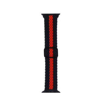 Adjustable Striped Woven Nylon Strap Watchband For Apple Watch Series, 7 41mm / 6&SE&5&4 40mm / 3&2&1 38mm, 7 45mm / 6&SE&5&4 44mm / 3&2&1 42mm