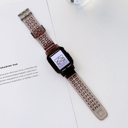 Jelly Gradient Transparent TPU Strap Watchband For Apple Watch Series, 7 41mm / 6&SE&5&4 40mm / 3&2&1 38mm, 7 45mm / 6&SE&5&4 44mm / 3&2&1 42mm