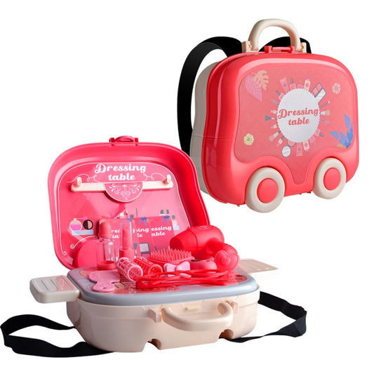 MoFun 0872 Ensemble de jouets de maison de poupée et de coiffeuse 2-en-1, 18 pièces, 0872
