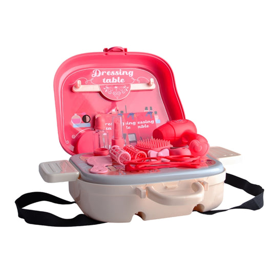 MoFun 0872 Ensemble de jouets de maison de poupée et de coiffeuse 2-en-1, 18 pièces, 0872