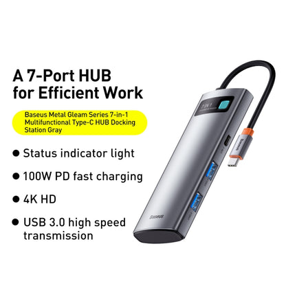 Baseus WKWG020113 Metal Gleam Series 7-in-1 Multifunctional Type-C HUB Docking Station, WKWG020113