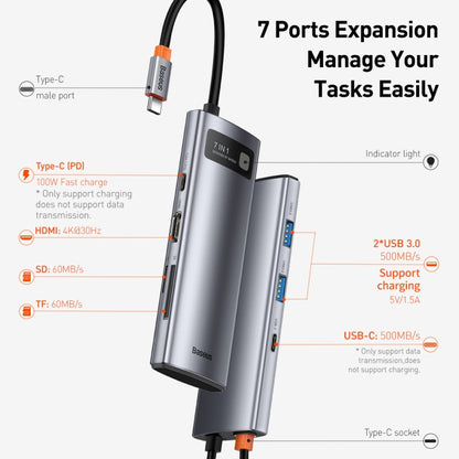 Baseus WKWG020113 Metal Gleam Series 7-in-1 Multifunctional Type-C HUB Docking Station, WKWG020113