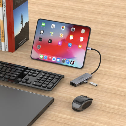 amalink 95121D Type-C / USB-C to RJ45 + 3 Ports USB + PD 3.0 Multi-function HUB, 95121D