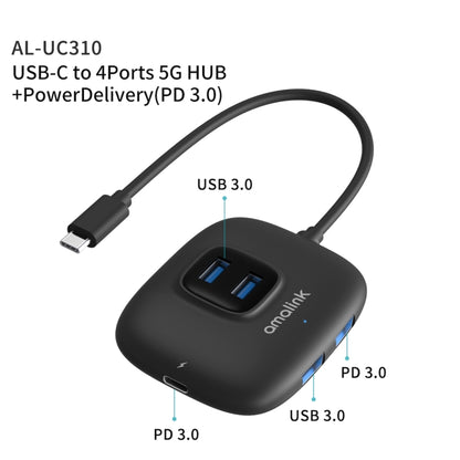 amalink UC310 Type-C / USB-C to 4 Ports USB Multi-function HUB, UC310