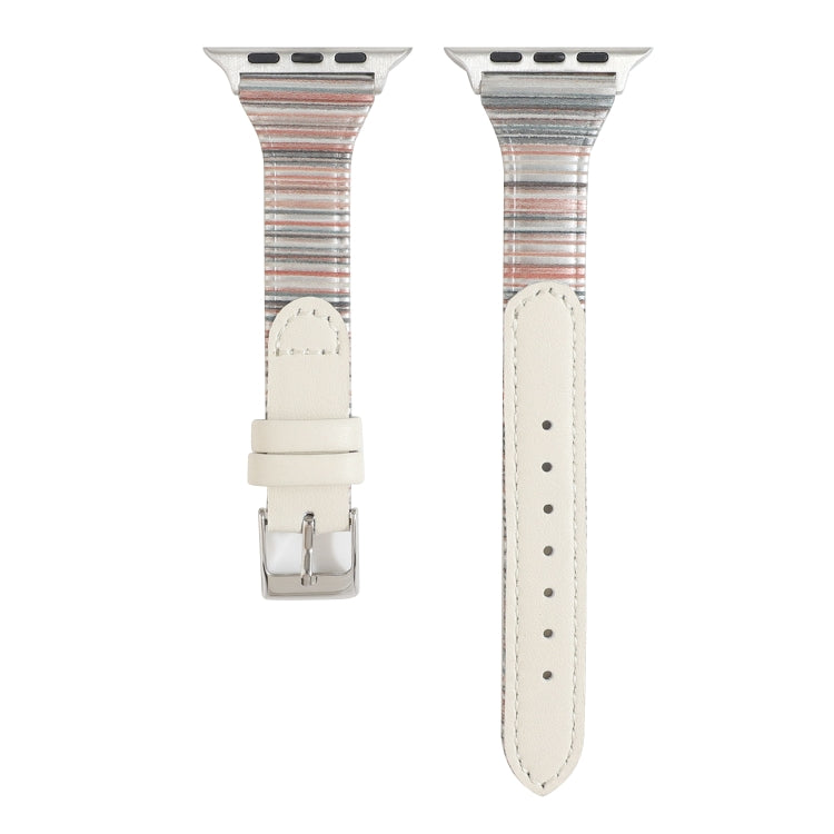 Stitching Stripes Genuine Leather Strap  Watchband, For Apple Watch Series, For Apple Watch Series 5