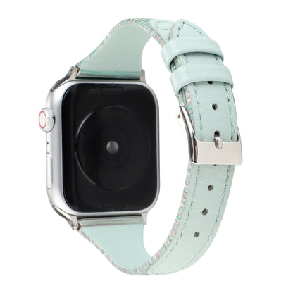 Stitching Stripes Genuine Leather Strap  Watchband, For Apple Watch Series, For Apple Watch Series 5