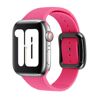 Black Buckle Silicone Watchband For Apple Watch Series, 7 41mm / 6&SE&5&4 40mm / 3&2&1 38mm, 7 45mm / 6&SE&5&4 44mm / 3&2&1 42mm