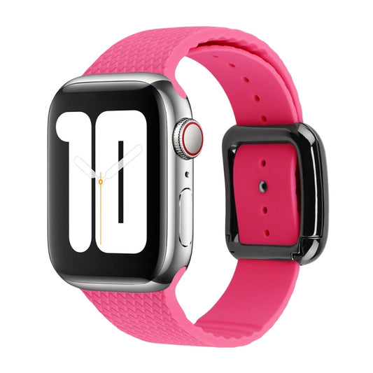 Black Buckle Silicone Watchband For Apple Watch Series, 7 41mm / 6&SE&5&4 40mm / 3&2&1 38mm, 7 45mm / 6&SE&5&4 44mm / 3&2&1 42mm