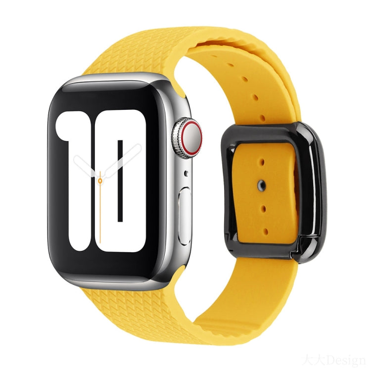Black Buckle Silicone Watchband For Apple Watch Series, 7 41mm / 6&SE&5&4 40mm / 3&2&1 38mm, 7 45mm / 6&SE&5&4 44mm / 3&2&1 42mm