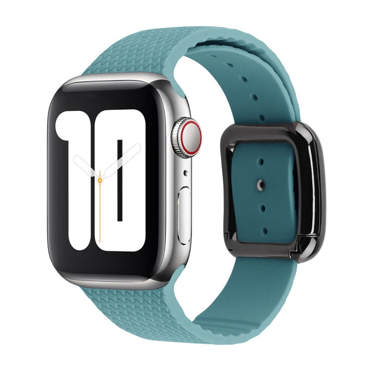 Black Buckle Silicone Watchband For Apple Watch Series, 7 41mm / 6&SE&5&4 40mm / 3&2&1 38mm, 7 45mm / 6&SE&5&4 44mm / 3&2&1 42mm