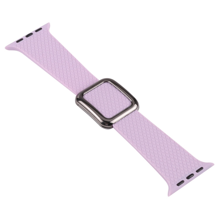 Black Buckle Silicone Watchband For Apple Watch Series, 7 41mm / 6&SE&5&4 40mm / 3&2&1 38mm, 7 45mm / 6&SE&5&4 44mm / 3&2&1 42mm