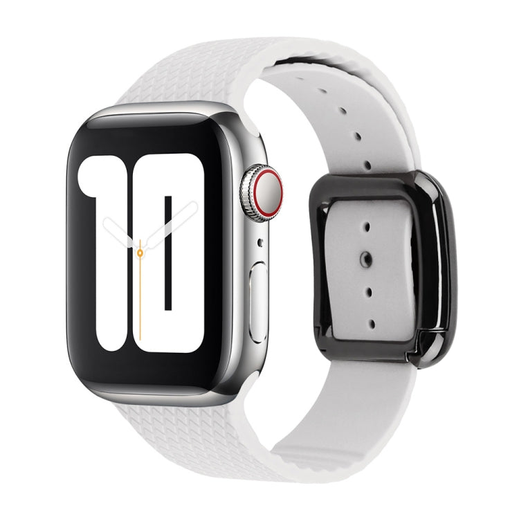 Black Buckle Silicone Watchband For Apple Watch Series, 7 41mm / 6&SE&5&4 40mm / 3&2&1 38mm, 7 45mm / 6&SE&5&4 44mm / 3&2&1 42mm